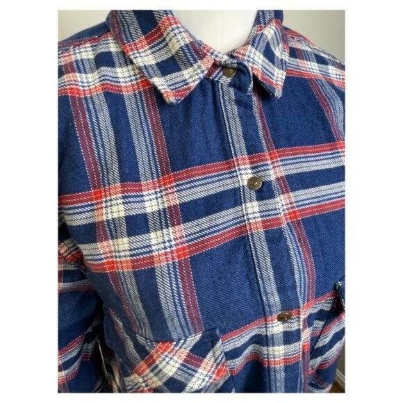 Zara Woman XL Long Sleeve Snap Button Plaid Shacket - Picture 6 of 6